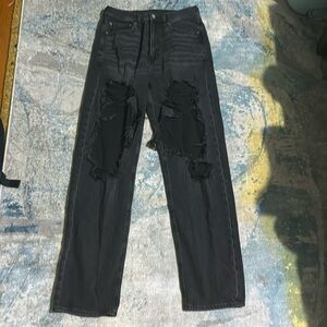 American Eagle black ripped jeans. Size 6